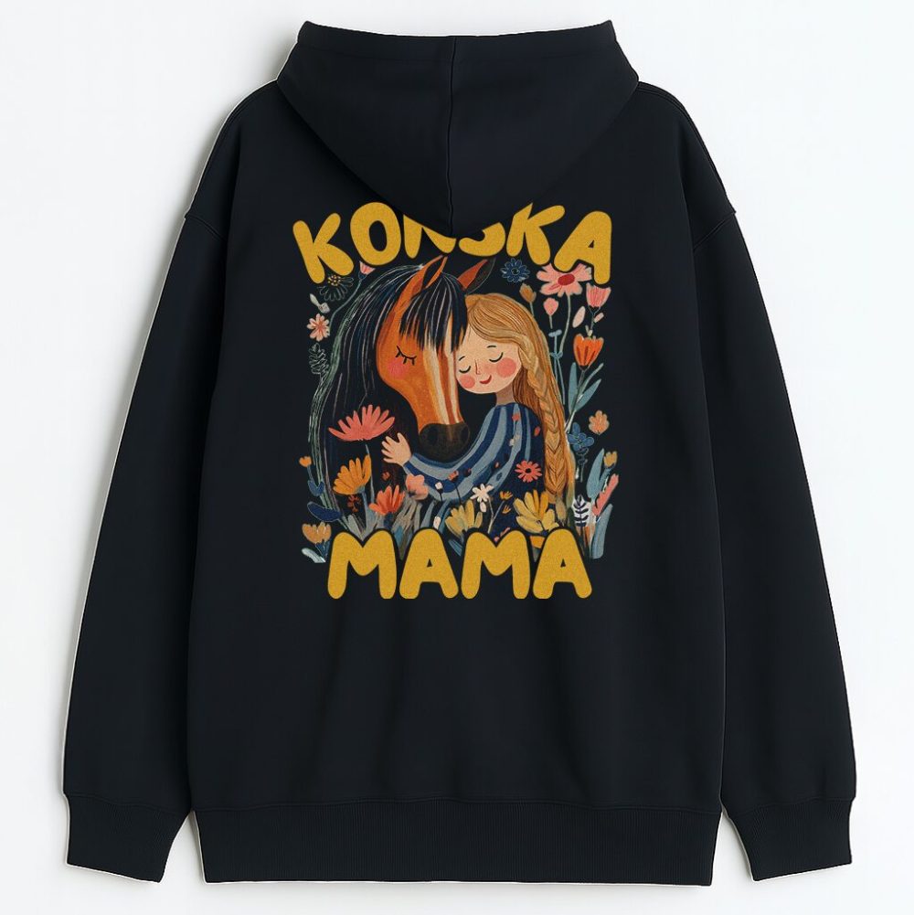 Bluza dwustronna z kapturem Końska Mama Brązowy Koń — zdjęcie 2