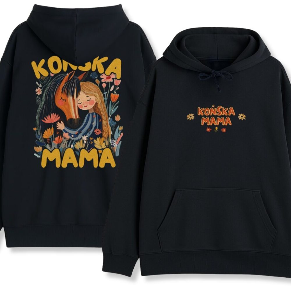 Bluza dwustronna z kapturem Końska Mama Brązowy Koń — zdjęcie 1