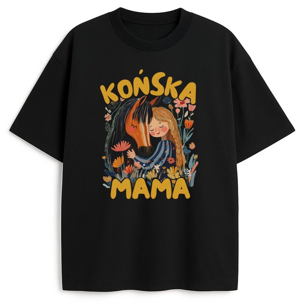 T-shirt Końska Mama Brązowy Koń — zdjęcie 2