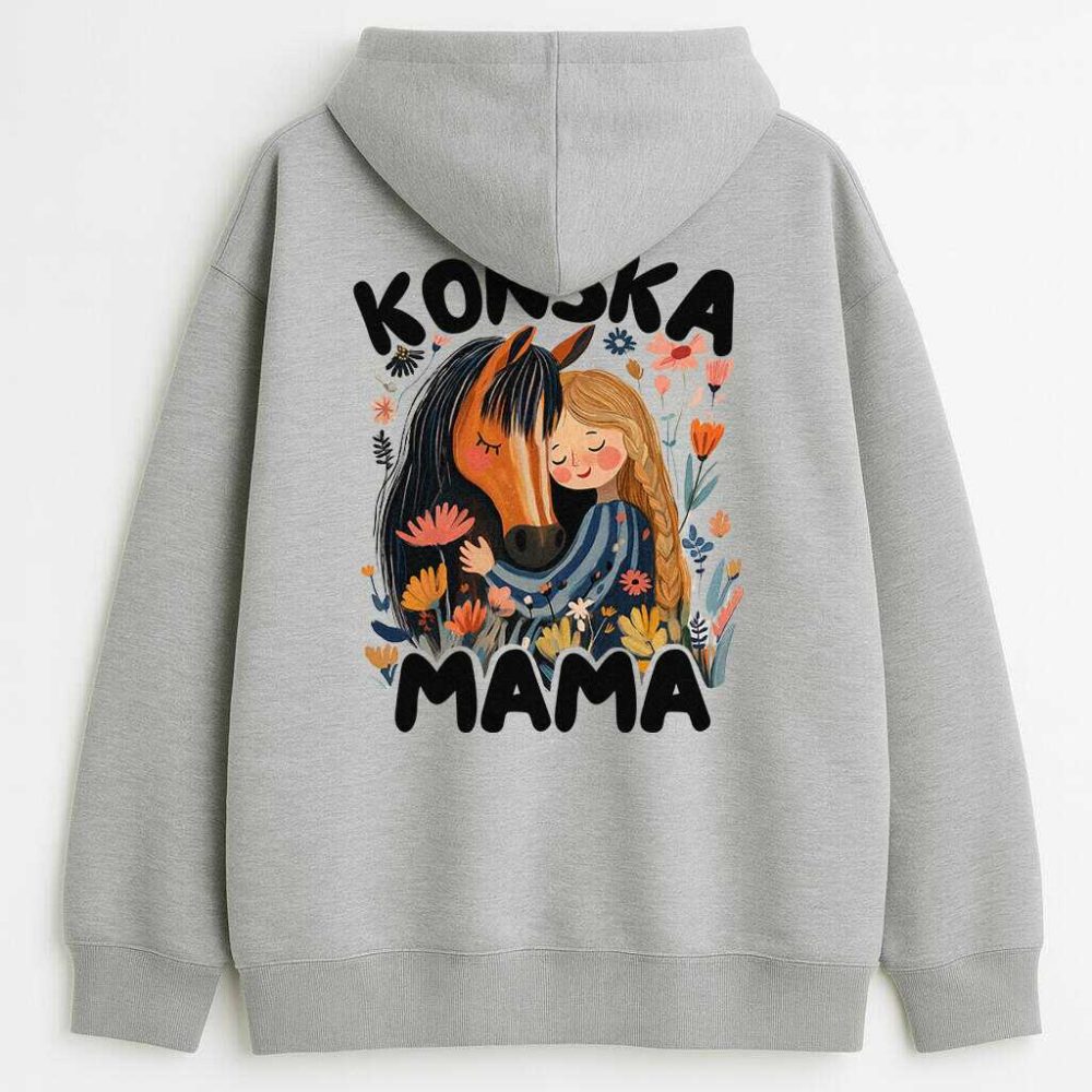 Bluza dwustronna z kapturem Końska Mama Brązowy Koń — zdjęcie 6