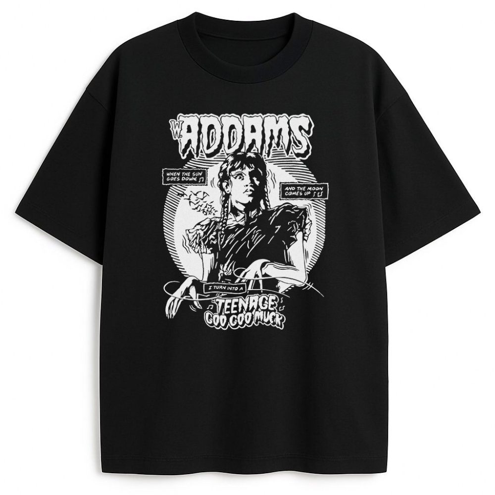 T-shirt Wednesday Addams Comic Wyprzedaż — zdjęcie 1