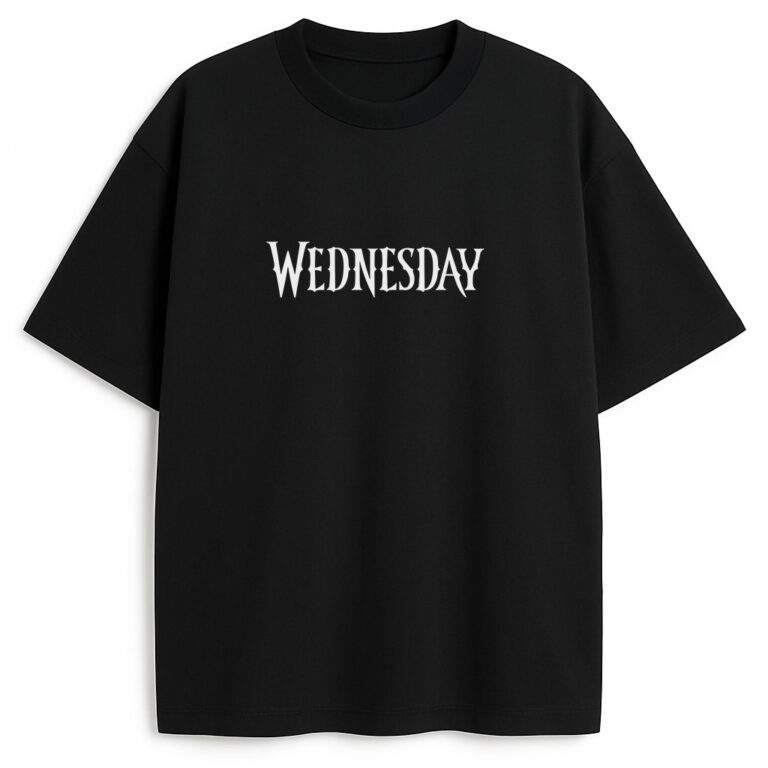 T-shirt Wednesday Addams logo Wyprzedaż
