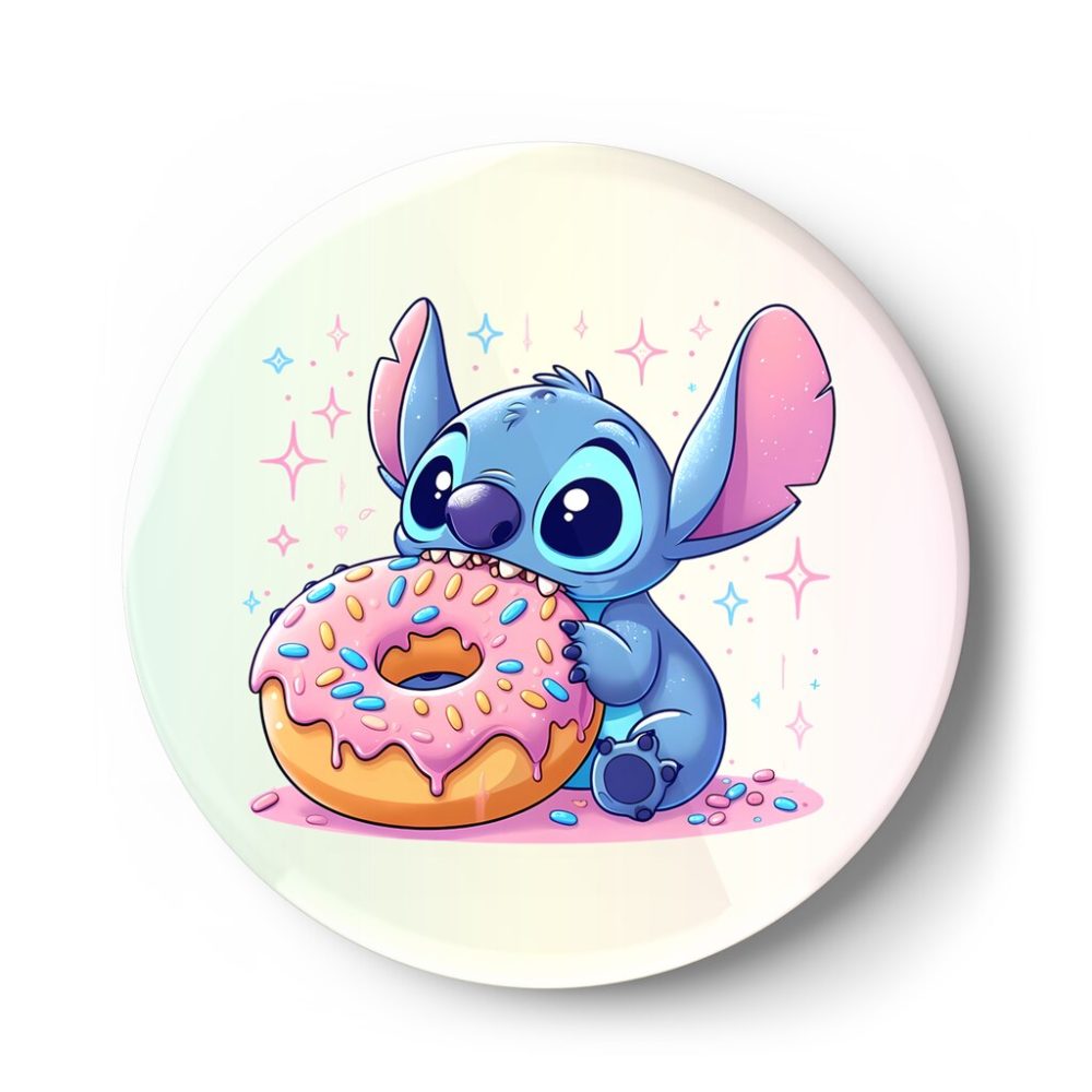 Przypinka Stich i różowy Donut — zdjęcie 1
