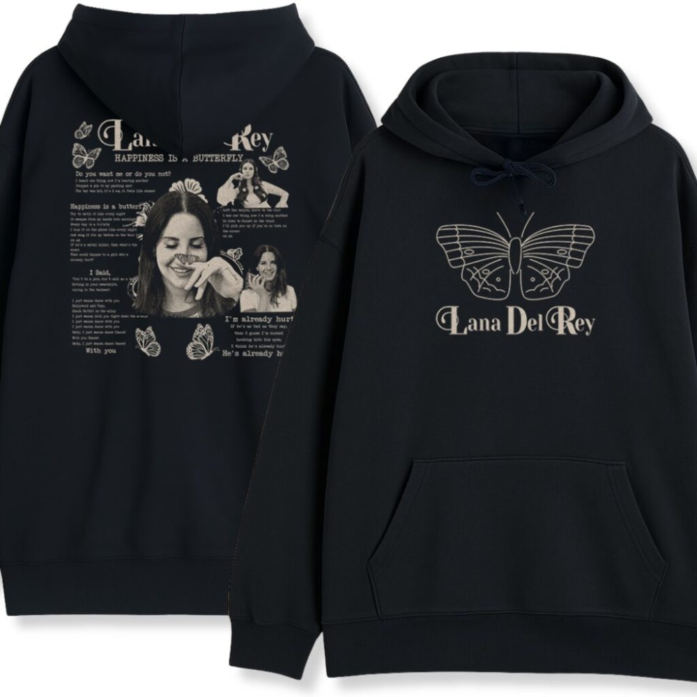 Dwustronna bluza z kapturem Lana Del Rey Butterfly — zdjęcie 1