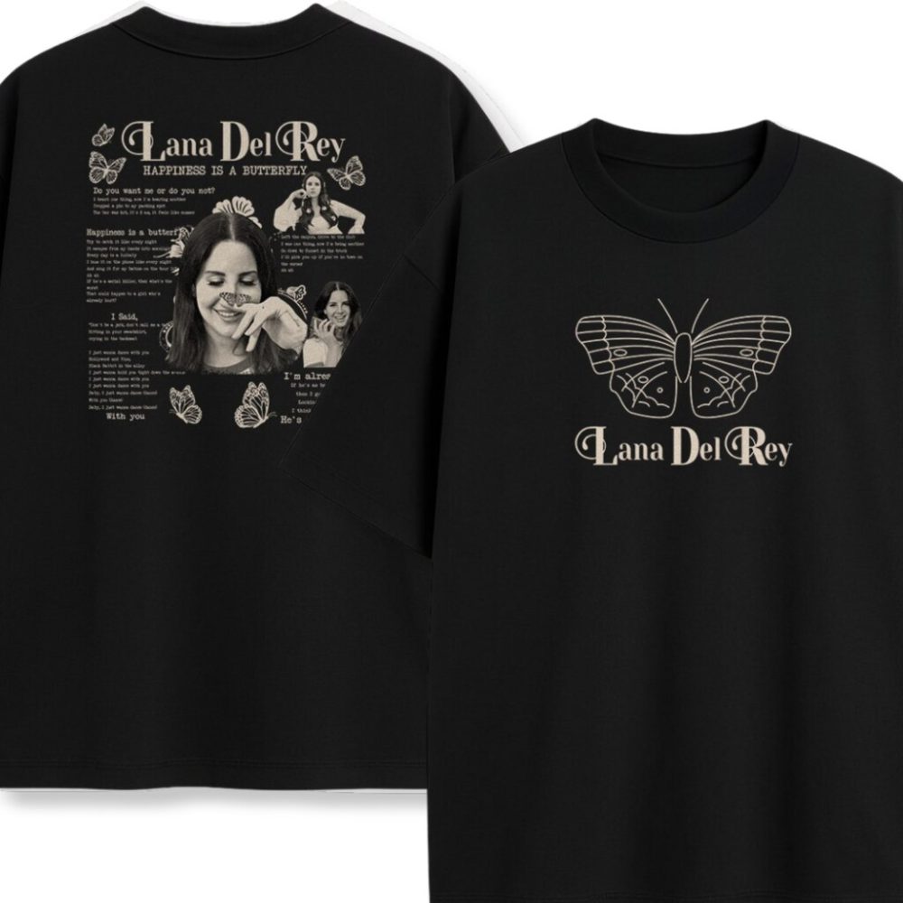 T-shirt dwustronny Lana Del Rey Happiness Is a Butterfly — zdjęcie 1