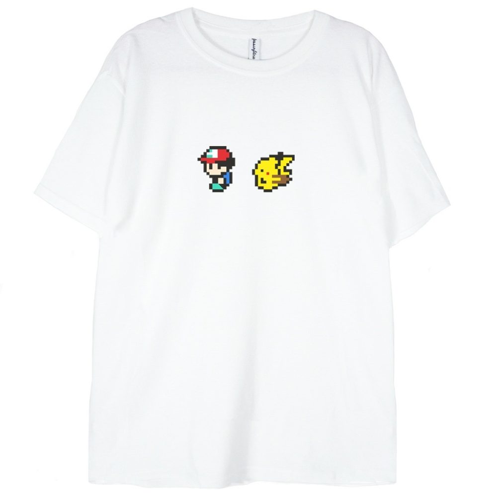 T-shirt Pixel Ash and Pikachu — zdjęcie 2