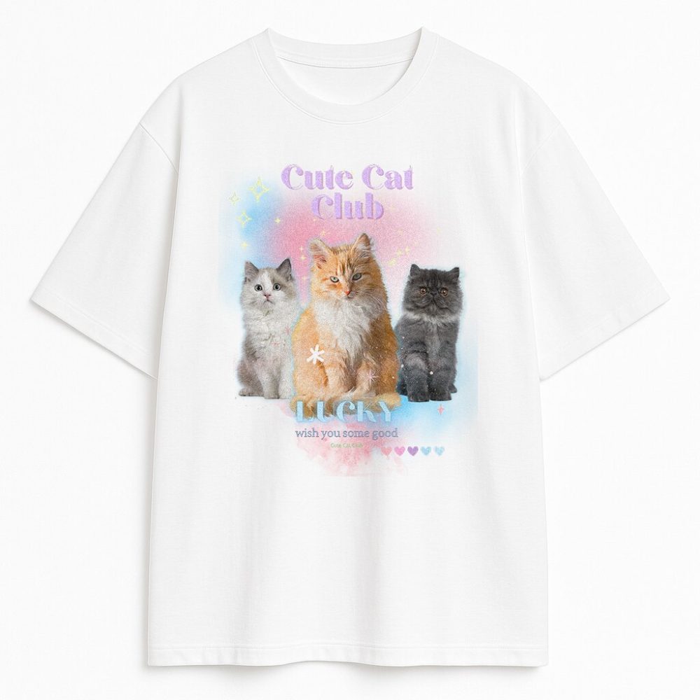 T-shirt Cats Lucky — zdjęcie 2