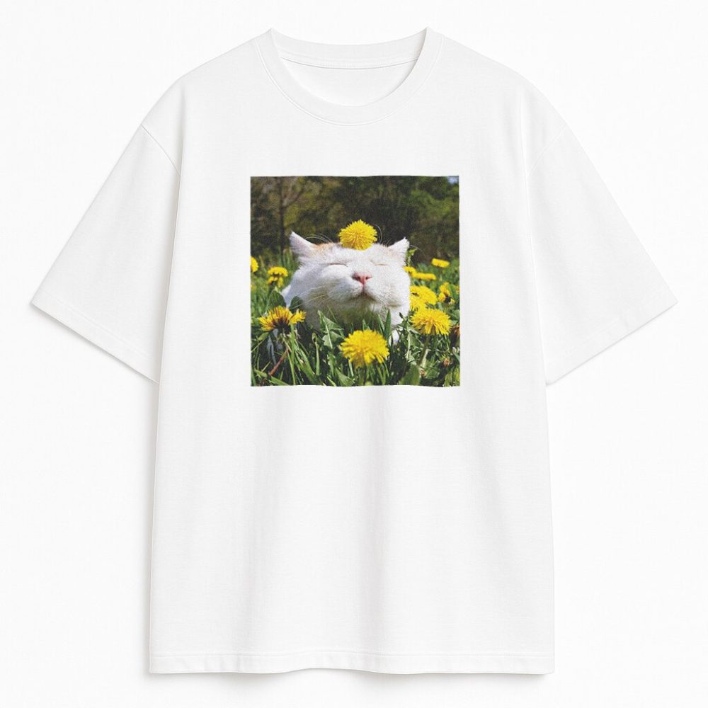 T-shirt Cat Mood Flowers — zdjęcie 3