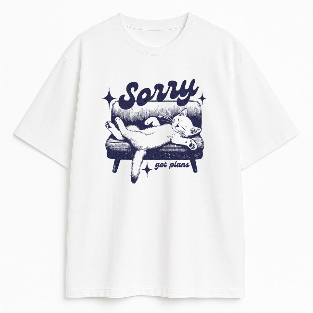 T-shirt Cat Sorry Got Plans — zdjęcie 3