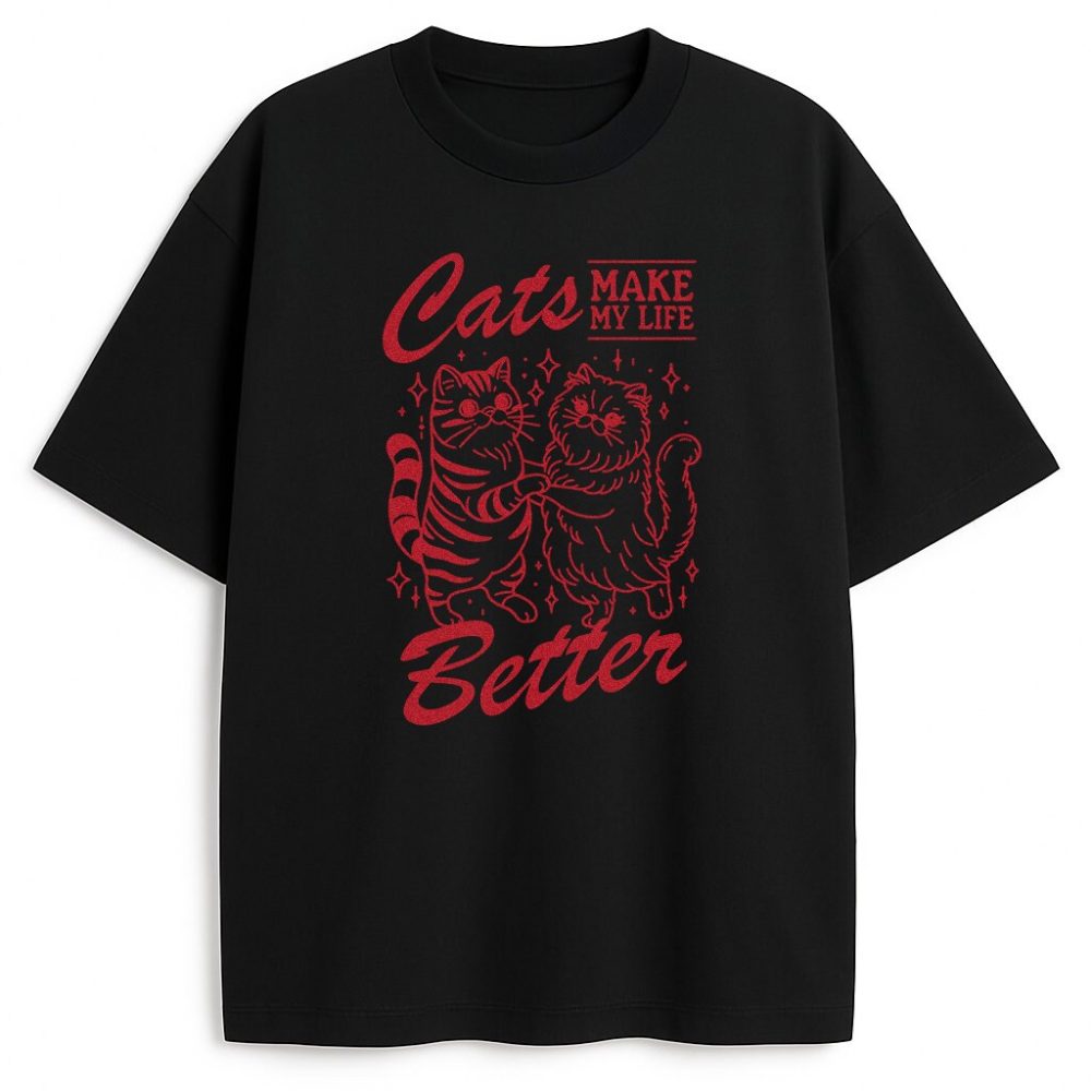 T-shirt Cats Make My Life Better — zdjęcie 3