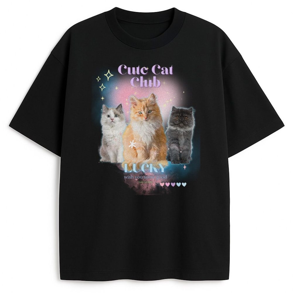 T-shirt Cats Lucky — zdjęcie 3