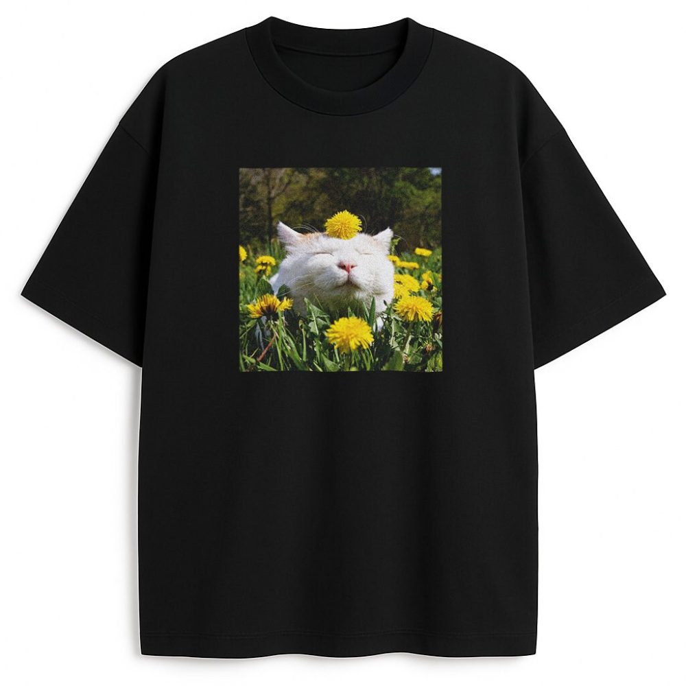 T-shirt Cat Mood Flowers — zdjęcie 1