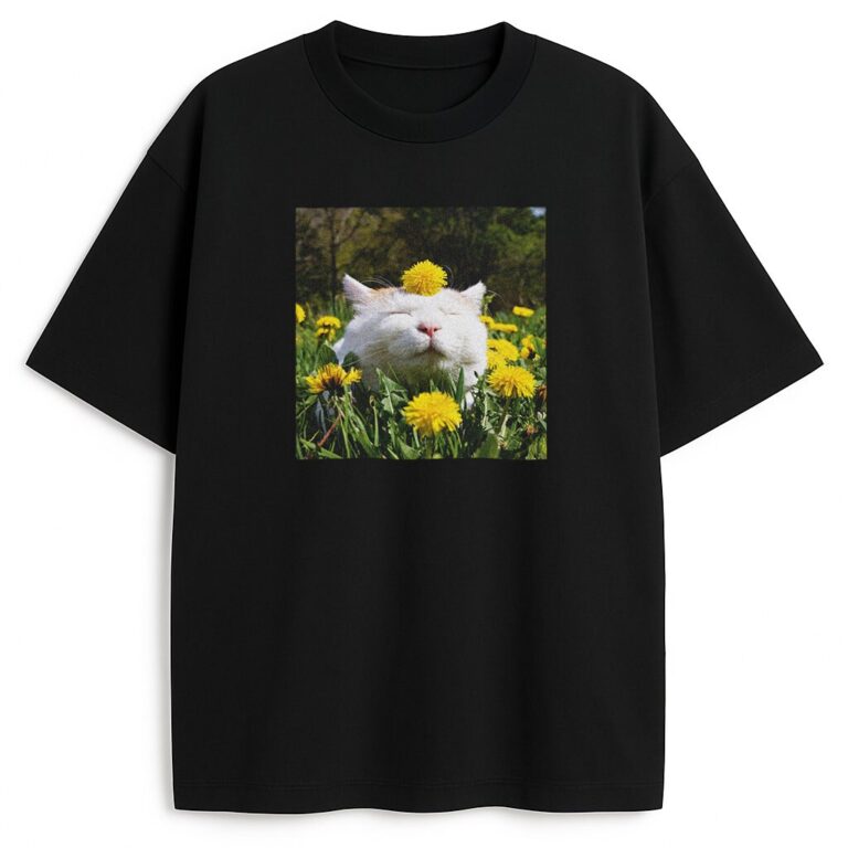 T-shirt Cat Mood Flowers