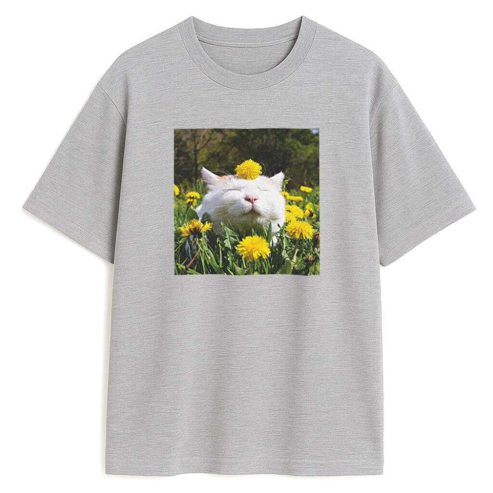 T-shirt Cat Mood Flowers — zdjęcie 2