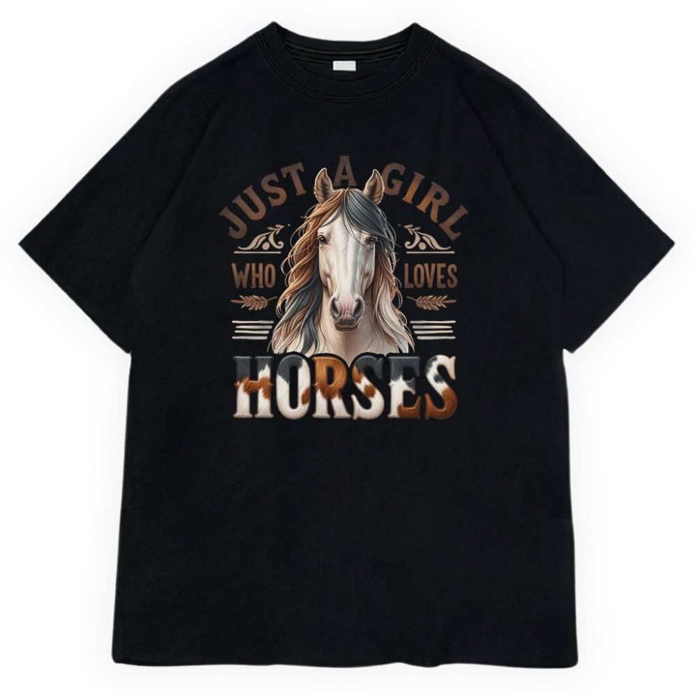 T-shirt Just A Girl Who Loves Horses — zdjęcie 3
