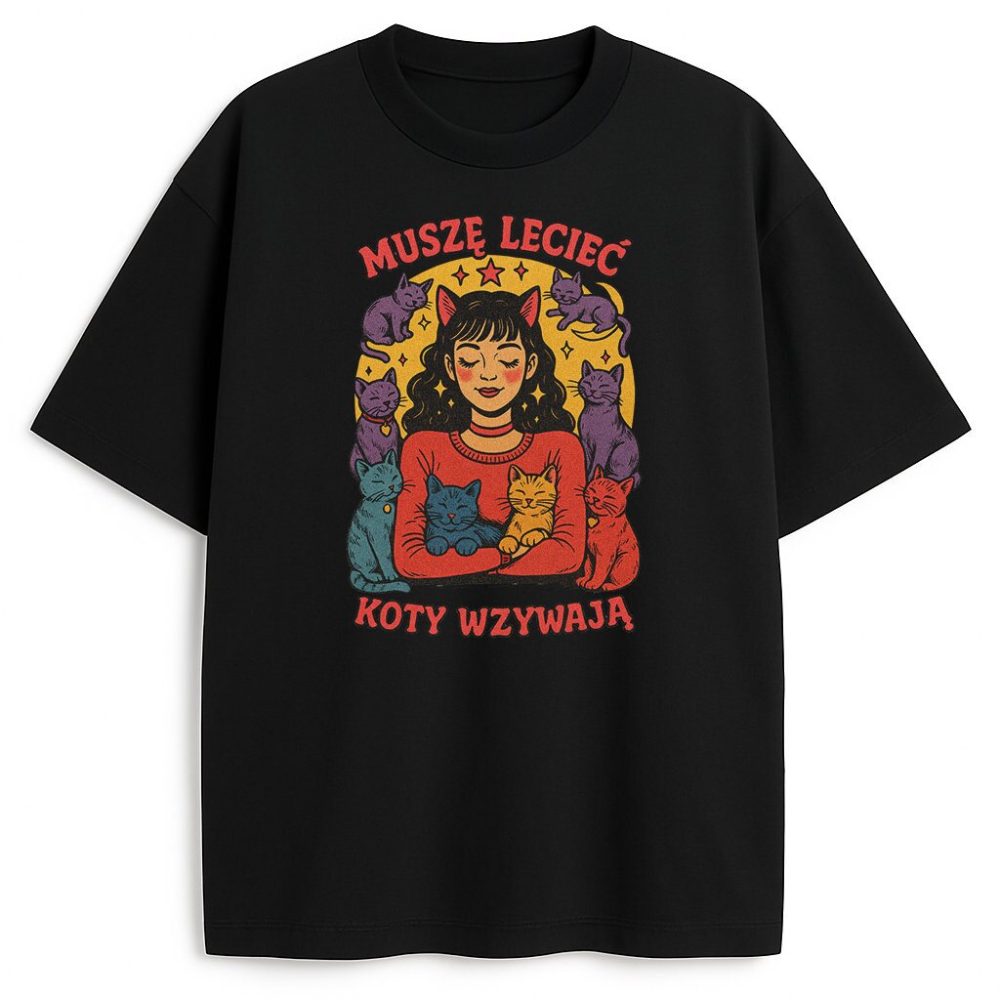 T-shirt Muszę Lecieć Koty Wzywają — zdjęcie 4
