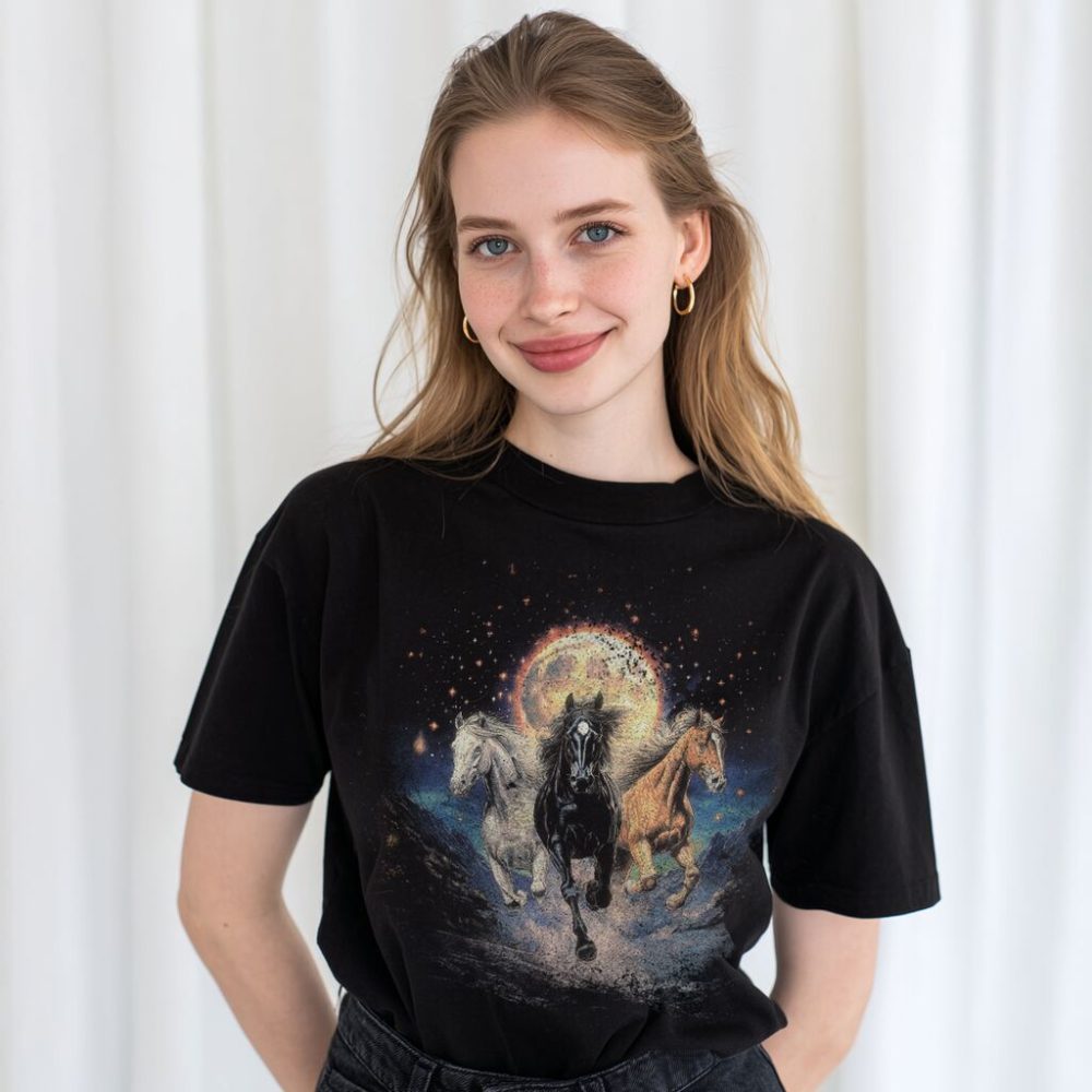 T-shirt Run Horses Run — zdjęcie 2