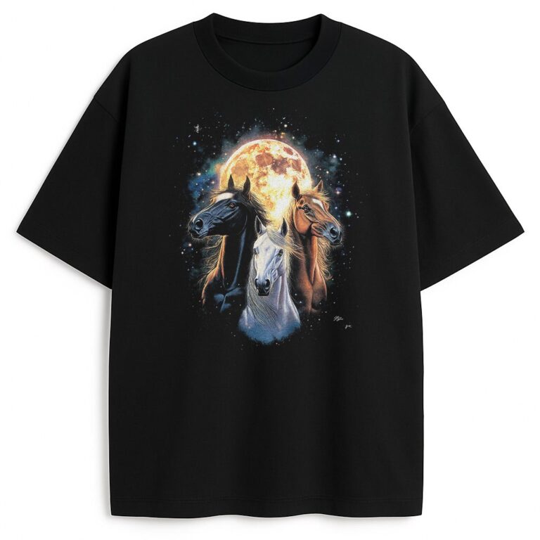 T-shirt Horses Vintage 90s