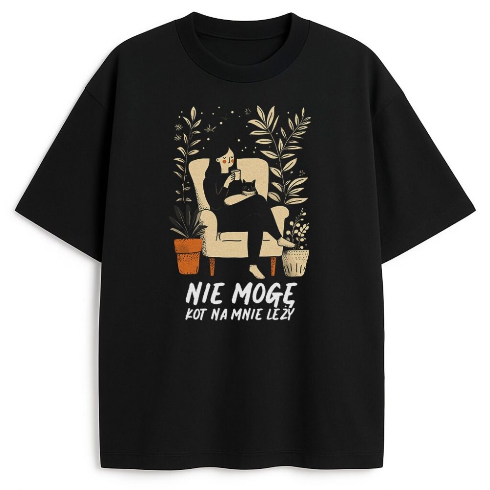 T-shirt Nie Mogę Kot Na Mnie Leży ONA — zdjęcie 1