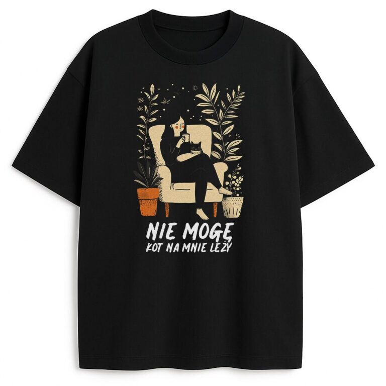 T-shirt Nie Mogę Kot Na Mnie Leży ONA