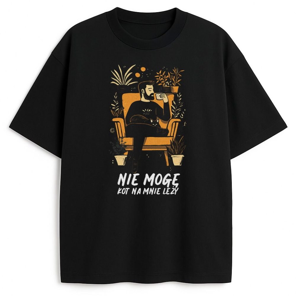 T-shirt Nie Mogę Kot Na Mnie Leży ON — zdjęcie 1
