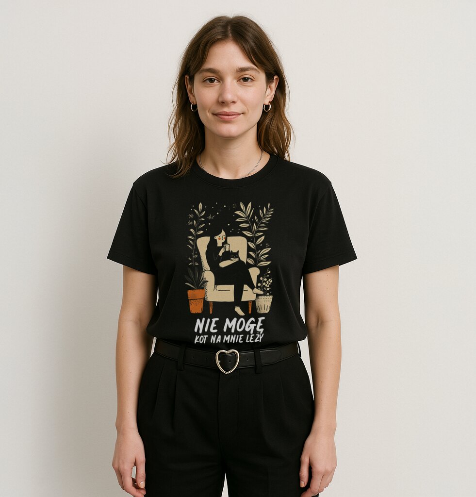 T-shirt Nie Mogę Kot Na Mnie Leży ONA — zdjęcie 2