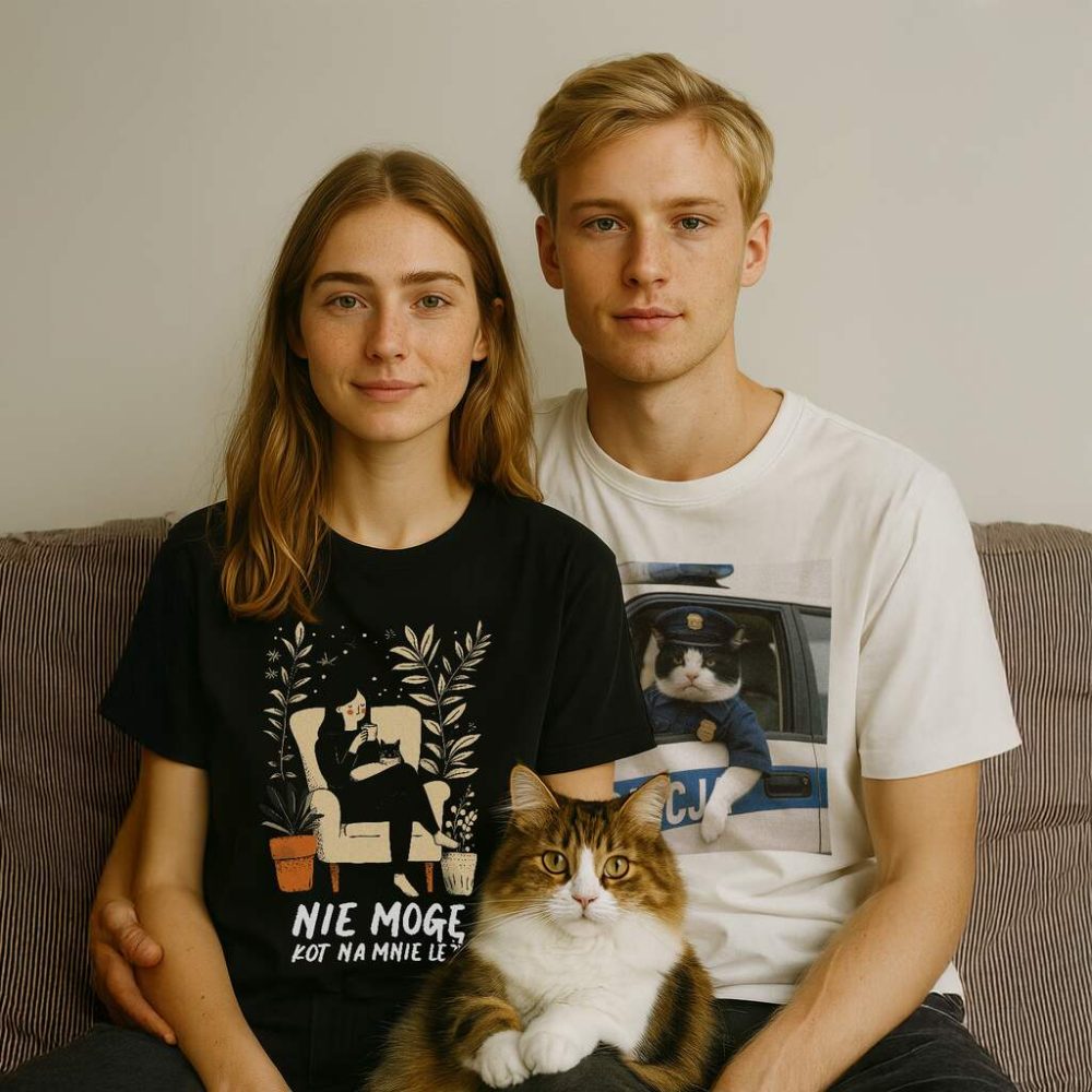T-shirt Nie Mogę Kot Na Mnie Leży ONA — zdjęcie 4