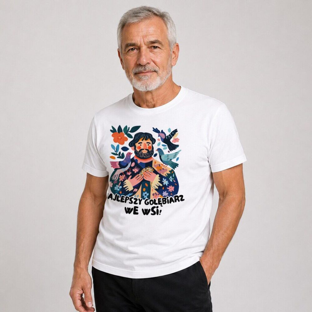 T-shirt Najlepszy Gołębiarz We Wsi Folk — zdjęcie 4