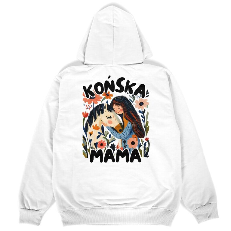 Bluza dwustronna z kapturem Końska Mama Biały Koń