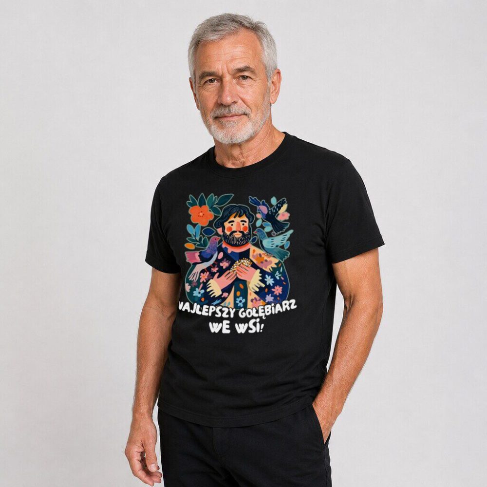 T-shirt Najlepszy Gołębiarz We Wsi Folk — zdjęcie 5