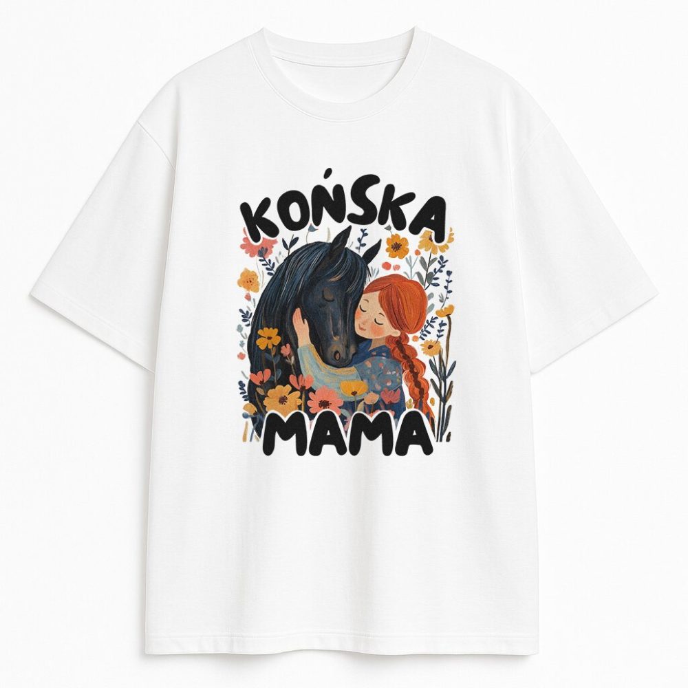 T-shirt Końska Mama Czarny Koń — zdjęcie 2