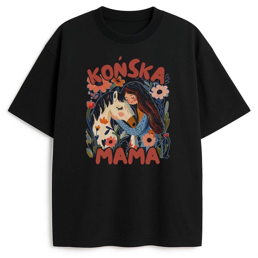 T-shirt Końska Mama Biały Koń — zdjęcie 1
