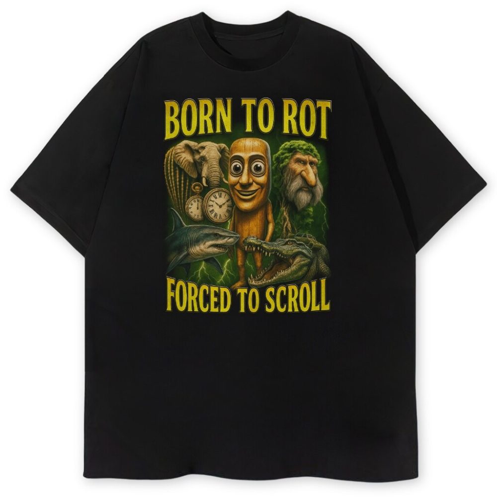T-shirt Born to Rot Forced to Scroll — zdjęcie 1