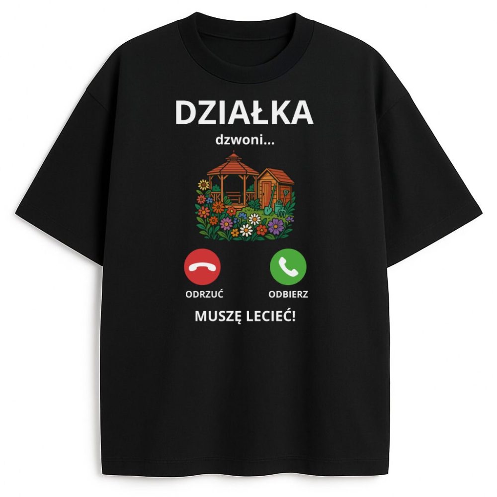 T-shirt Działka Dzwoni Muszę Lecieć — zdjęcie 3
