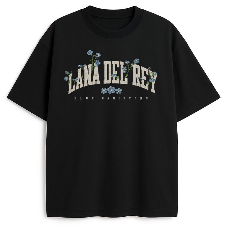 T-shirt Lana Del Rey Blue Banisters Flowers