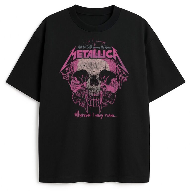 T-shirt Metallica Pink Skull