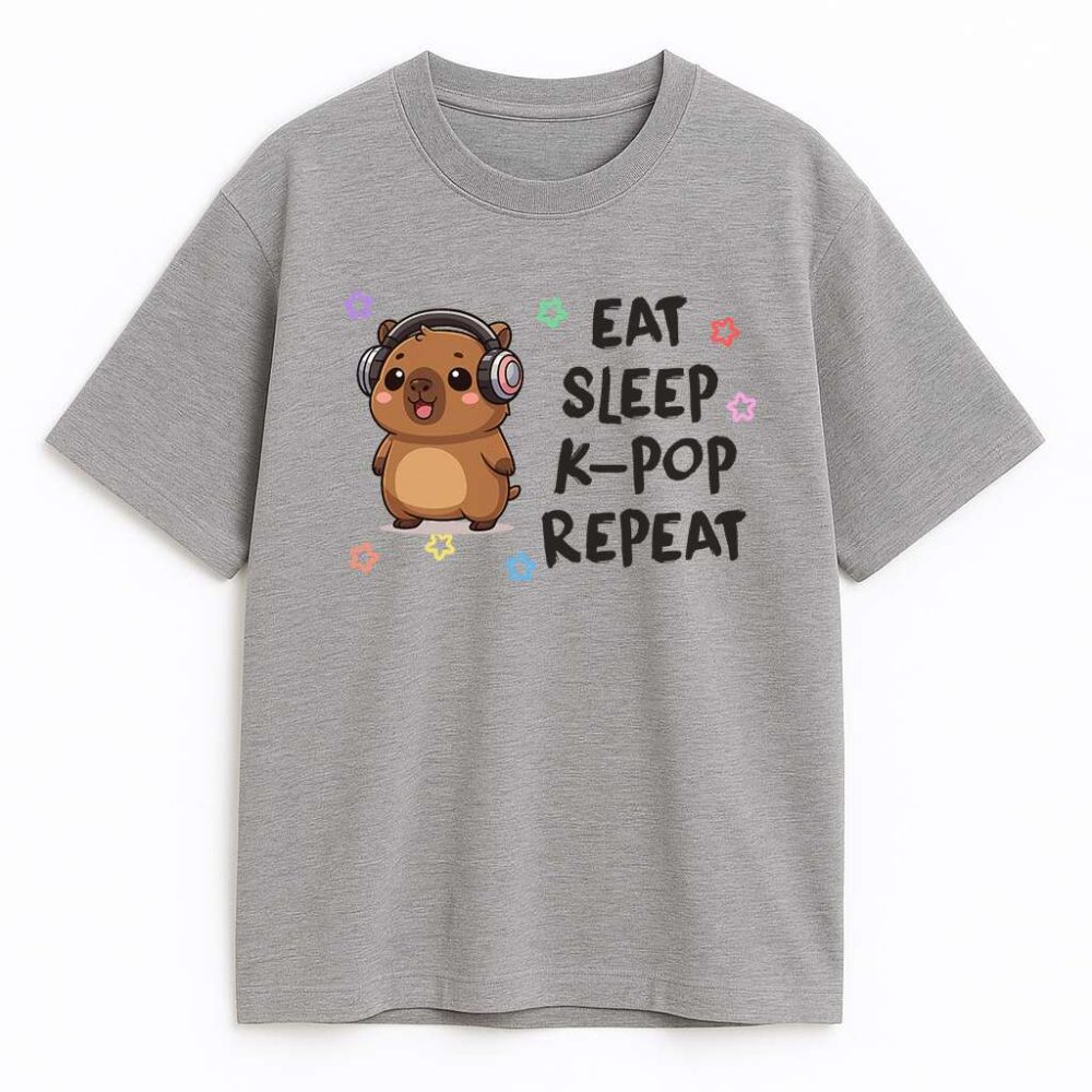 T-shirt Eat Sleep K-pop Repeat Kapibara — zdjęcie 4
