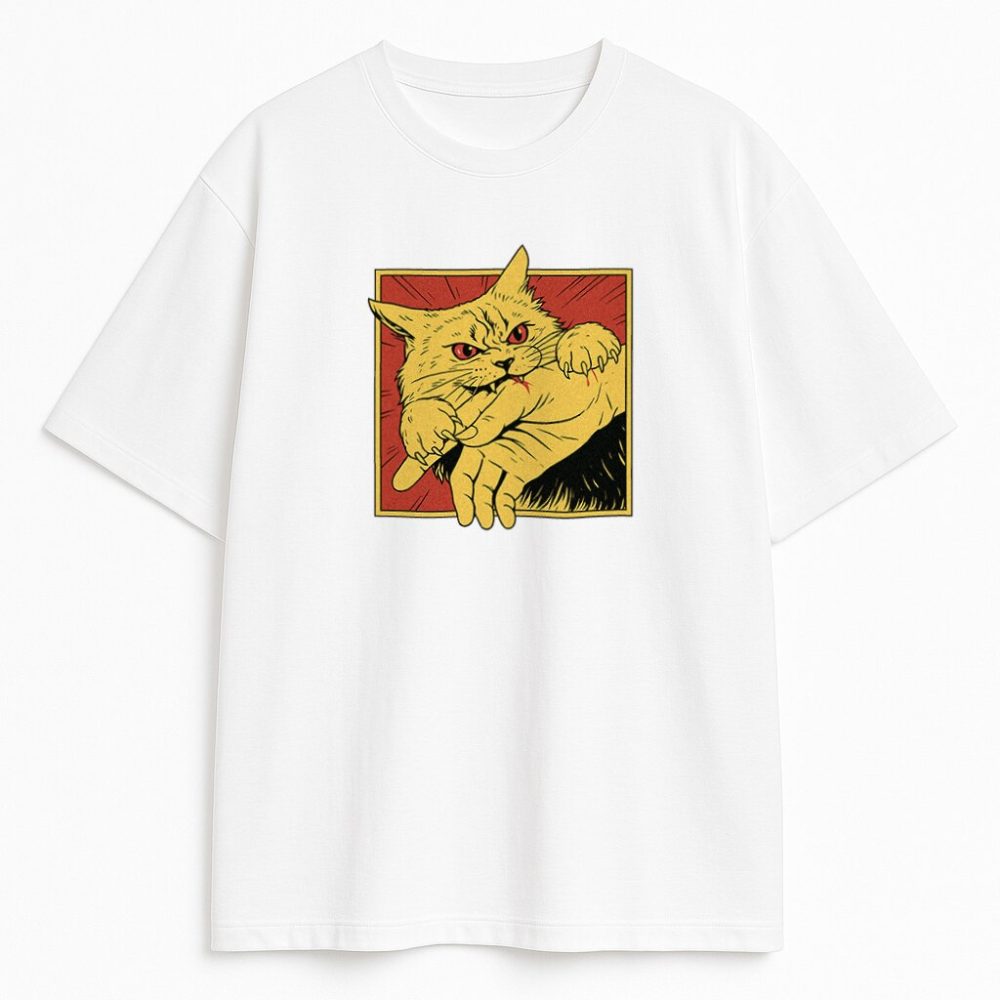 T-shirt Furious Cat Bite — zdjęcie 2
