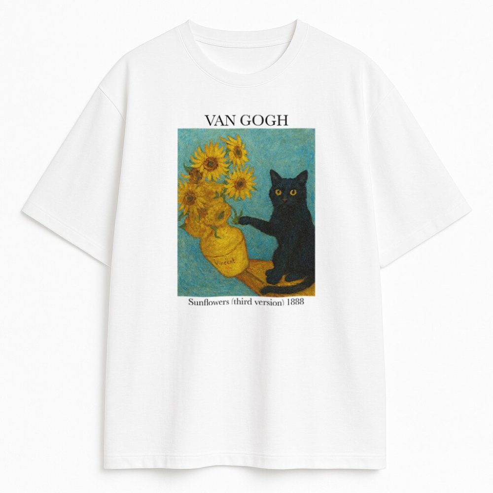 T-shirt Van Gogh Cat and Sunflowers — zdjęcie 1