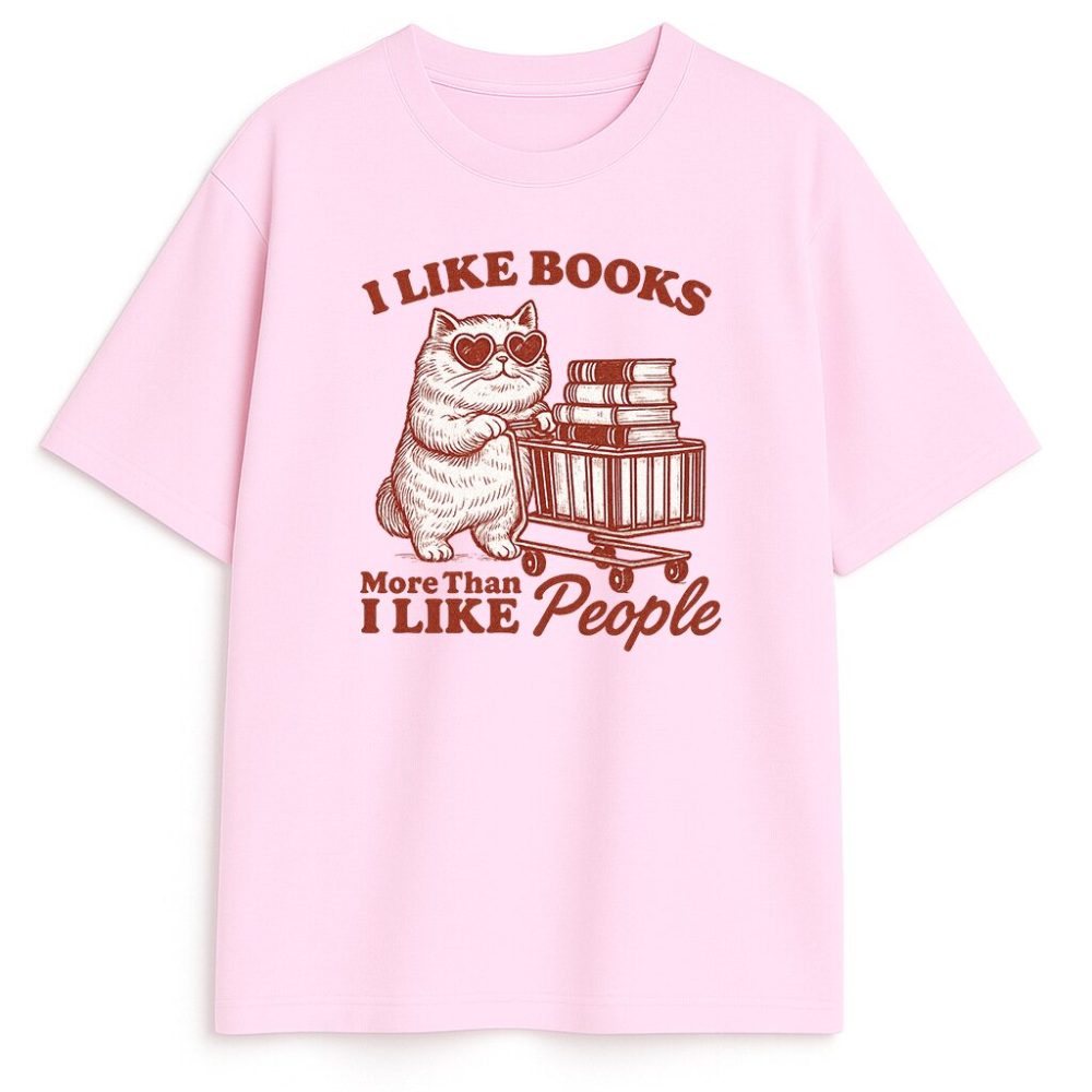 T-shirt I Like Books Cat — zdjęcie 1