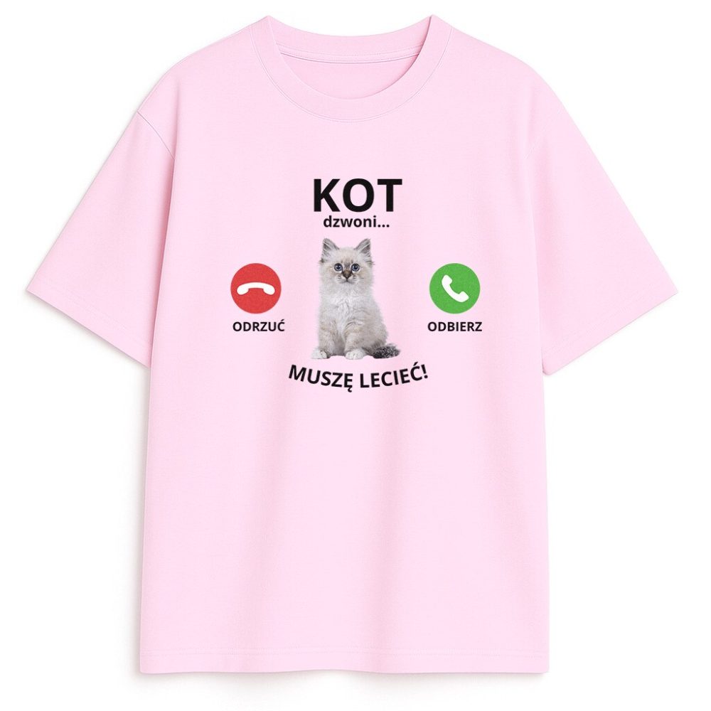 T-shirt Kot Dzwoni Muszę Lecieć — zdjęcie 3
