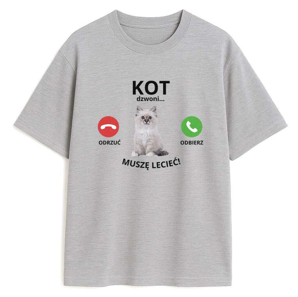 T-shirt Kot Dzwoni Muszę Lecieć — zdjęcie 4