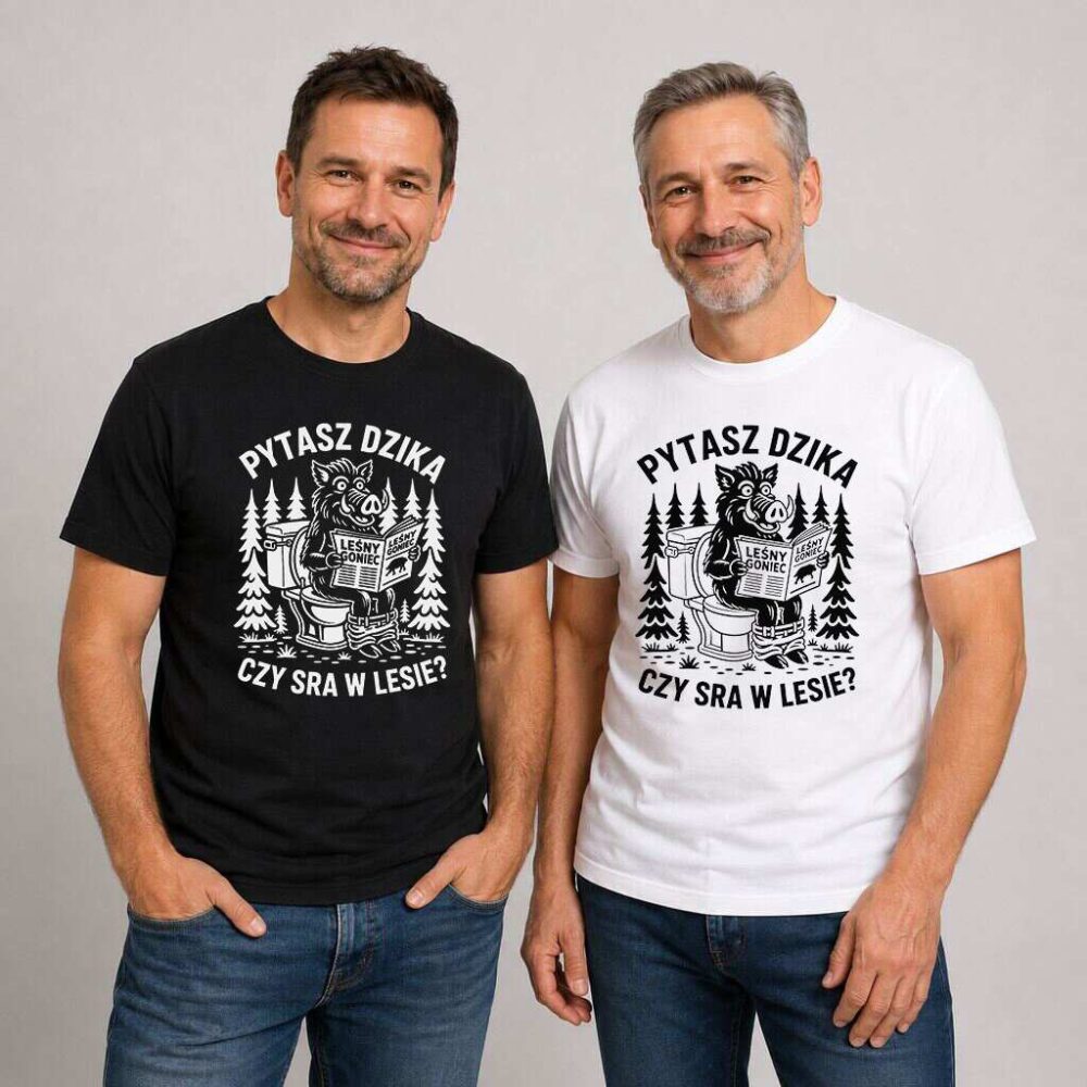 T-shirt Pytasz Dzika Czy Sra w Lesie — zdjęcie 5