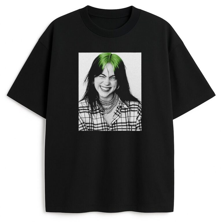 T-shirt Billie Eilish Happy Wyprzedaż