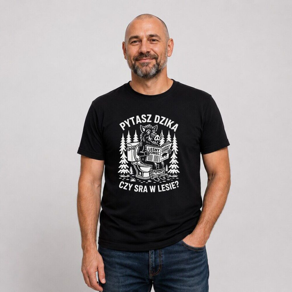 T-shirt Pytasz Dzika Czy Sra w Lesie — zdjęcie 3