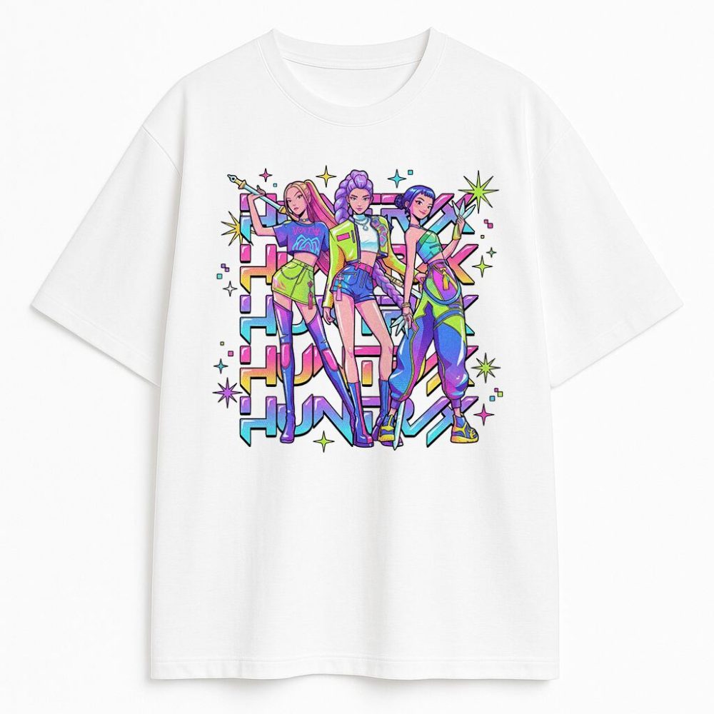 T-shirt Kpop Demon Hunters Neon Girls — zdjęcie 4