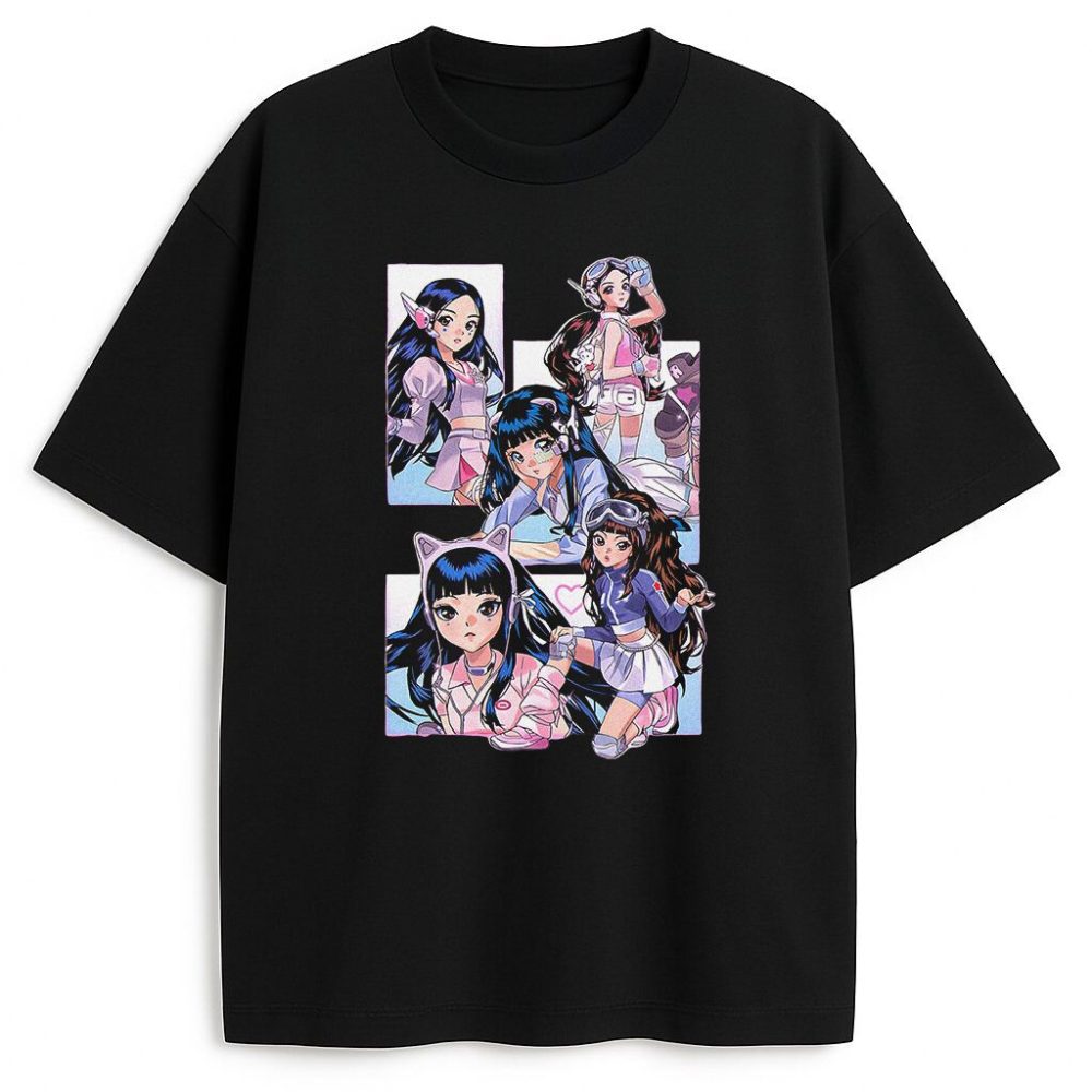T-shirt NewJeans Anime Girls Wyprzedaż — zdjęcie 2