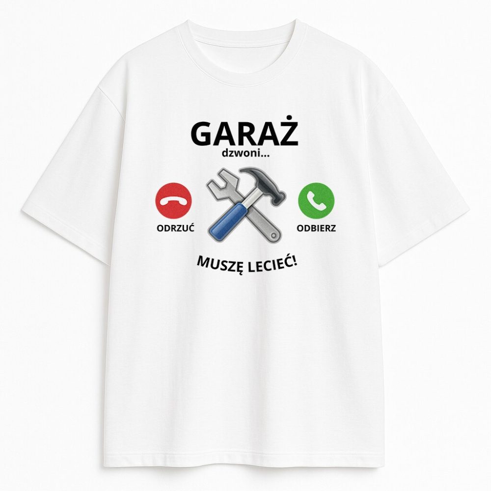 T-shirt Garaż Dzwoni Muszę Lecieć — zdjęcie 3