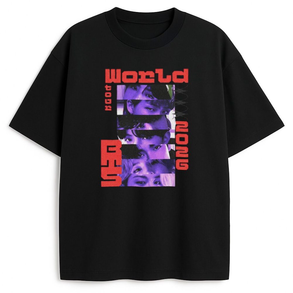 T-shirt BTS World Tour Purple Eyes — zdjęcie 2