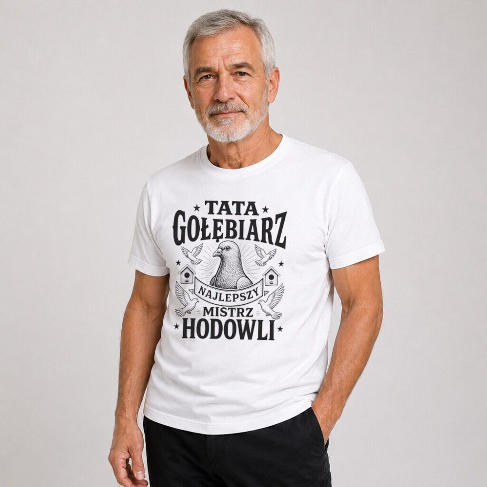 T-shirt Tata Gołębiarz Najlepszy Mistrz Hodowli — zdjęcie 5